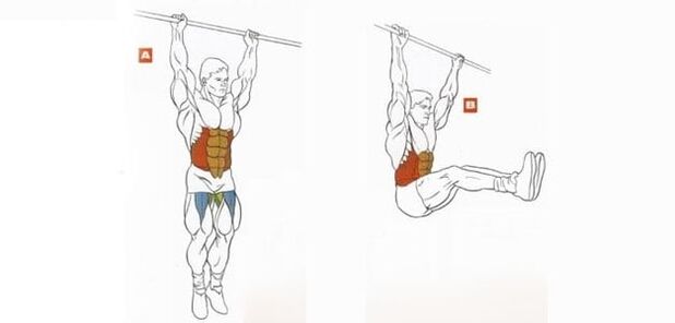 A hanging leg is raised