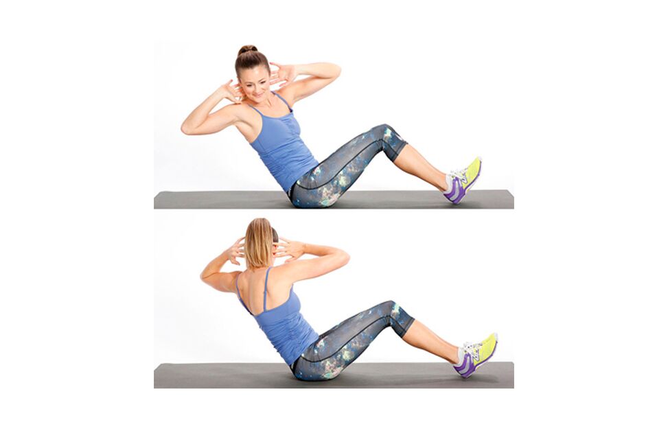 Lifting the body with a bend against excess weight on the side